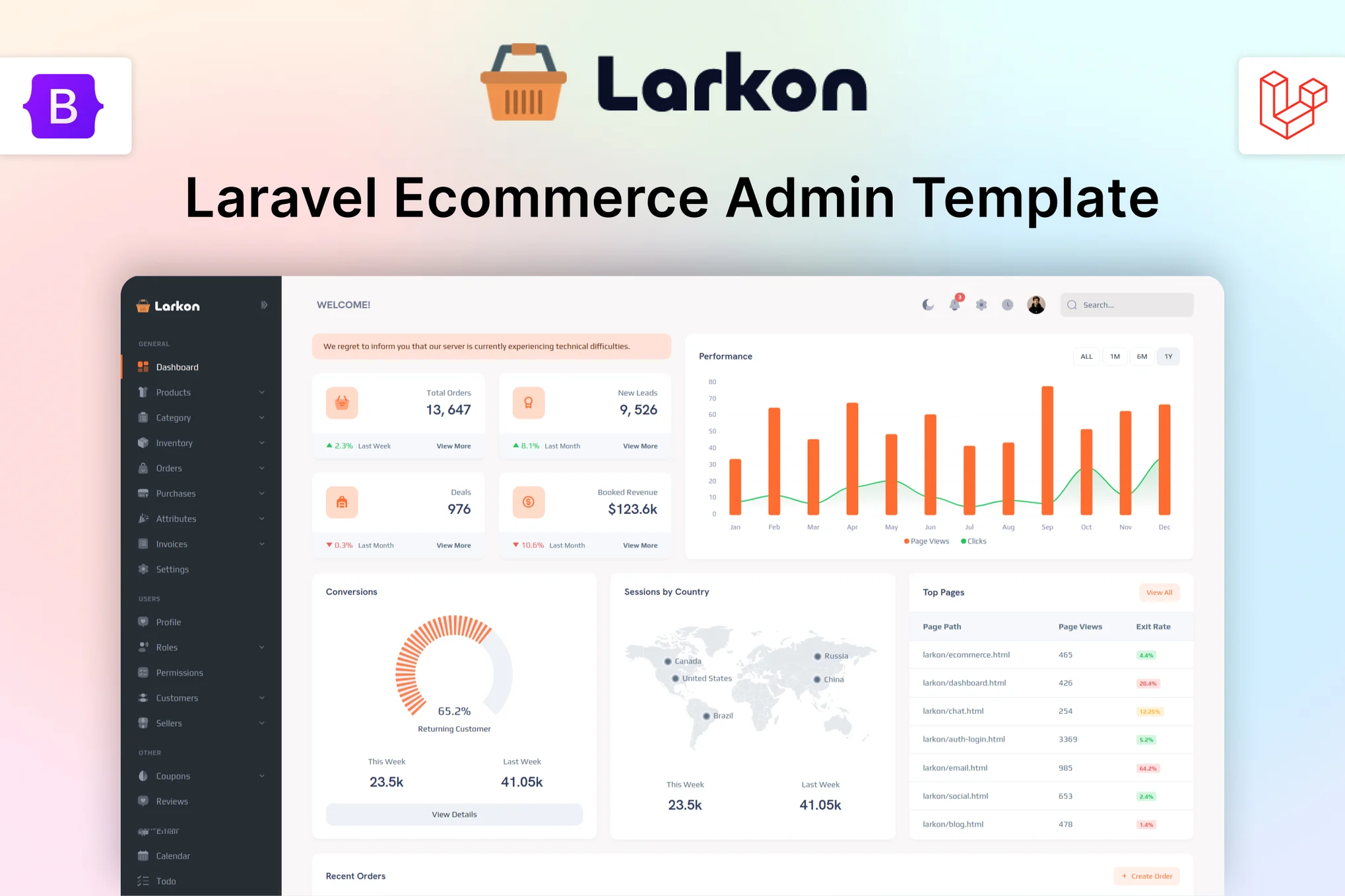 Larkon - Laravel E-Commerce & Admin Management Panel